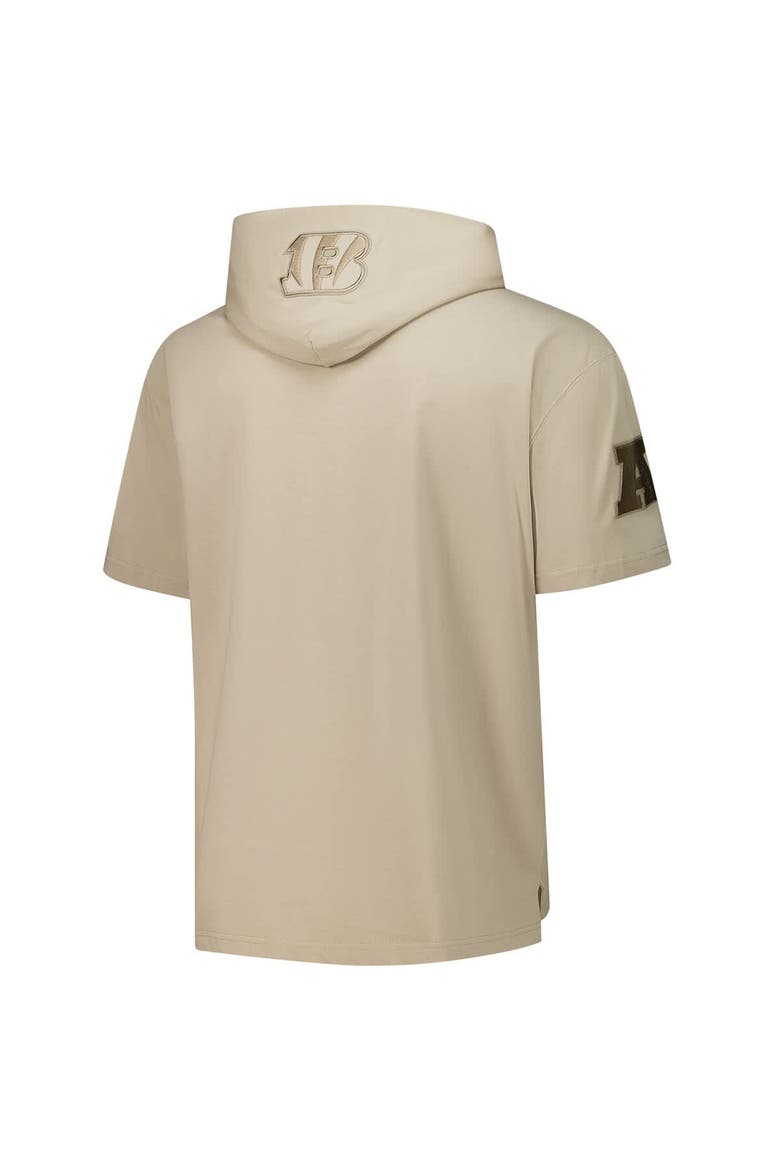 Men's Pro Standard Tan Cincinnati Bengals Neutrals Capsule Short Sleeve Pullover Hoodie, Alternate, color, Tan