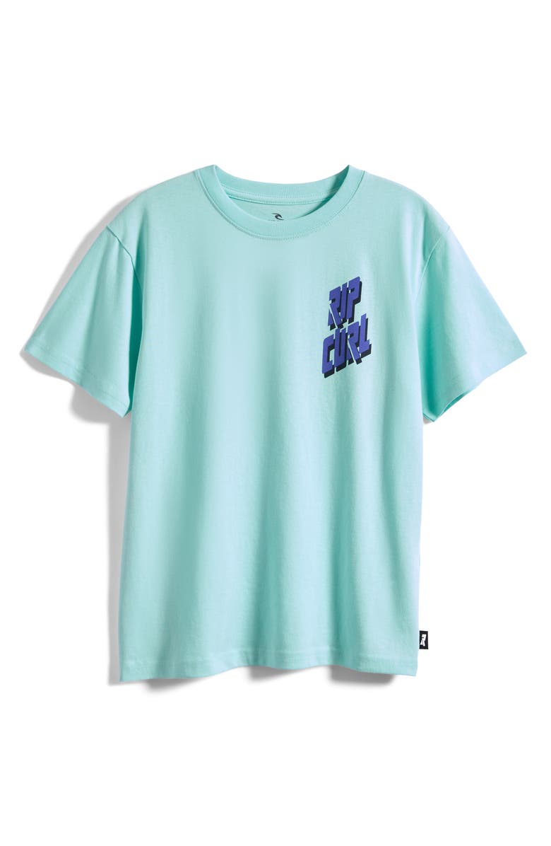 Rip Curl Kids' Liquid Trips Graphic Cotton T-Shirt, Main, color, Light Aqua