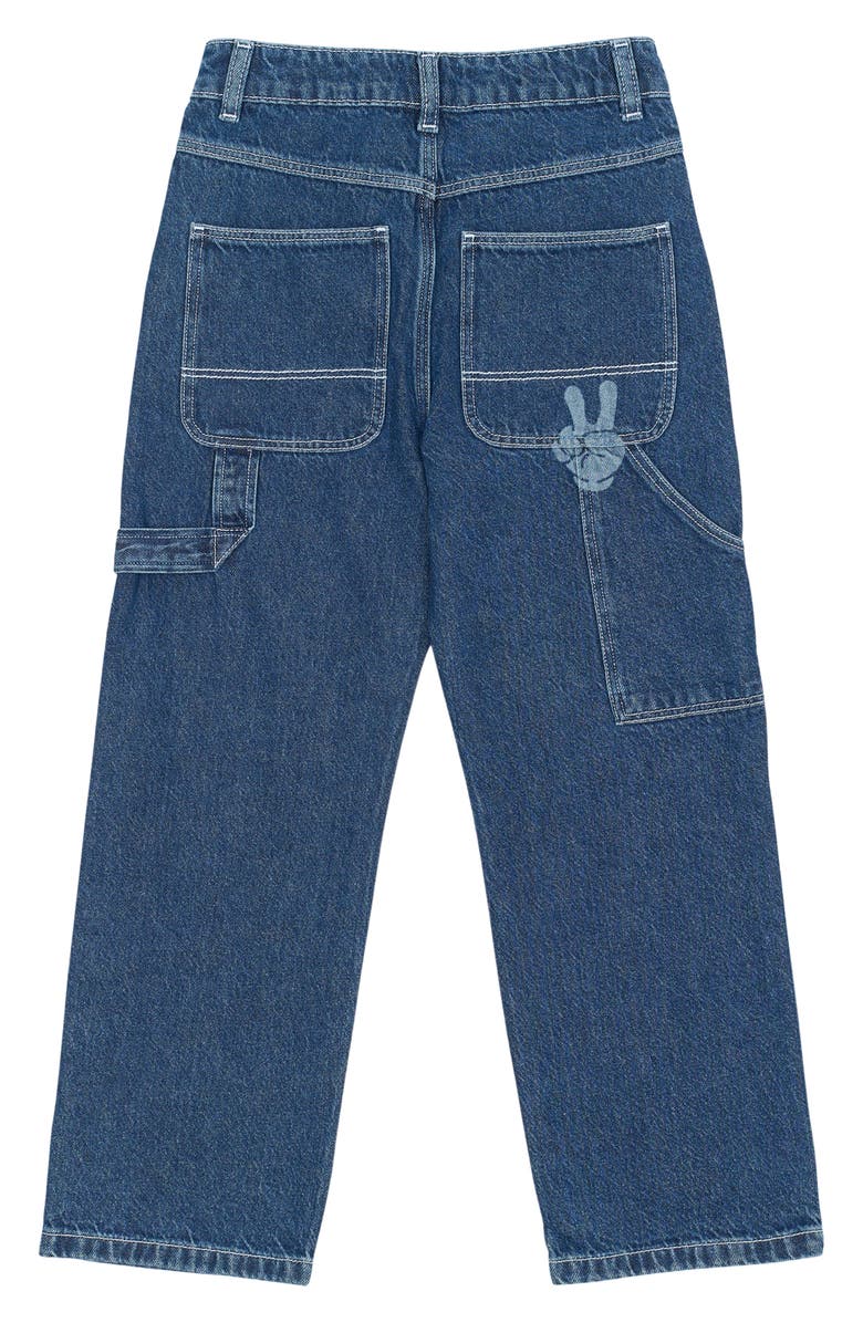 THE NEW Kids' Parks Contrast Stitch Straight Leg Jeans, Alternate, color, Blue Denim