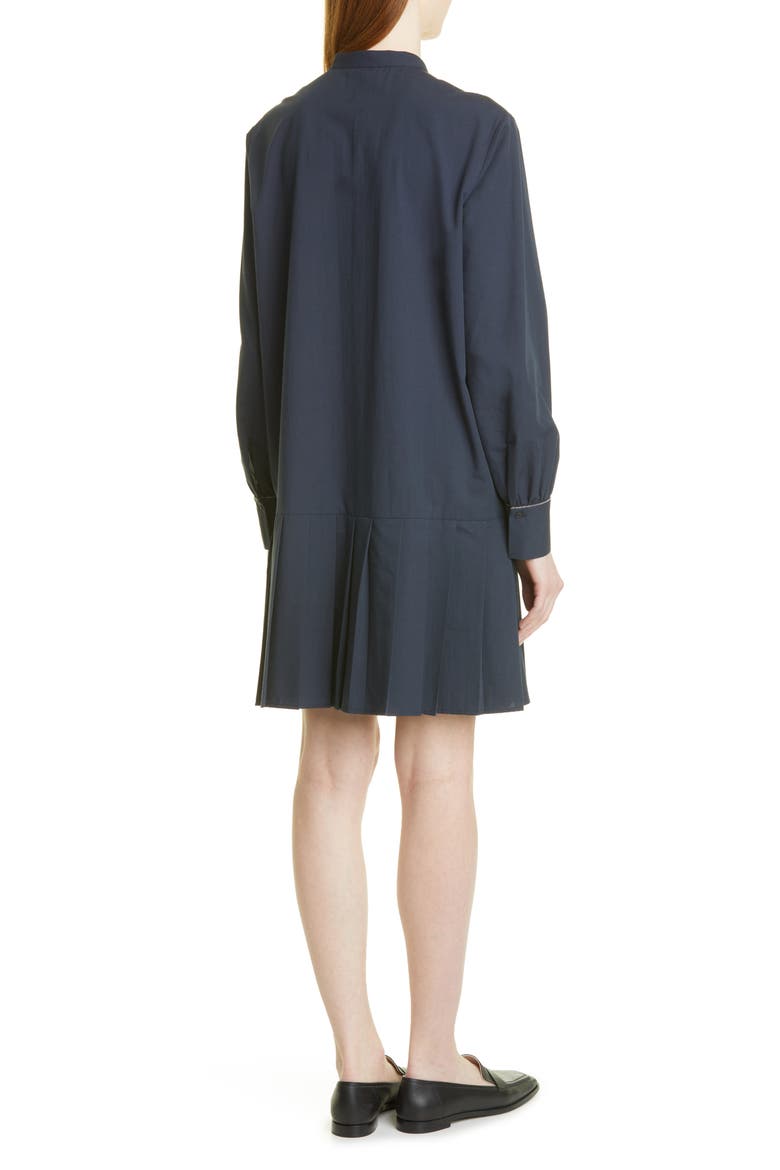 Beaded Cuff Drop Waist Long Sleeve Dress, Alternate, color, BLUE