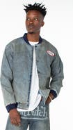 Von Dutch Bones Denim Bomber Jacket