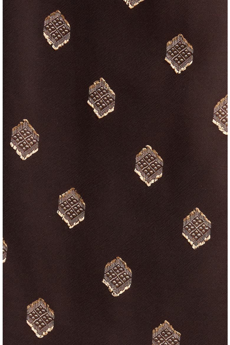 Shirred Collar Keyhole Front Long Sleeve Top, Alternate, color, DEEP MAHOGANY / GOLD