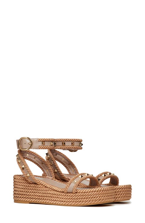 サンダル・ミュール Valentino Garavani Sandalo Platform Fawcette In Suede Valentino Garavani Fawcette VLogo Suede Platform Sandals