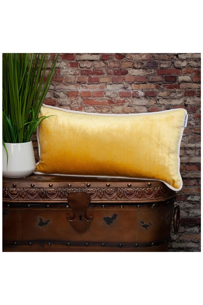 Maia Transitional Yellow Throw Pillow, Alternate, color, YELLOW