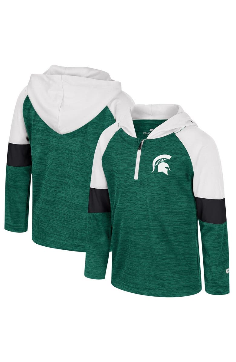 COLOSSEUM Toddler Colosseum Green Michigan State Spartans Creative Control Raglan Quarter-Zip Hoodie, Main, color, Green