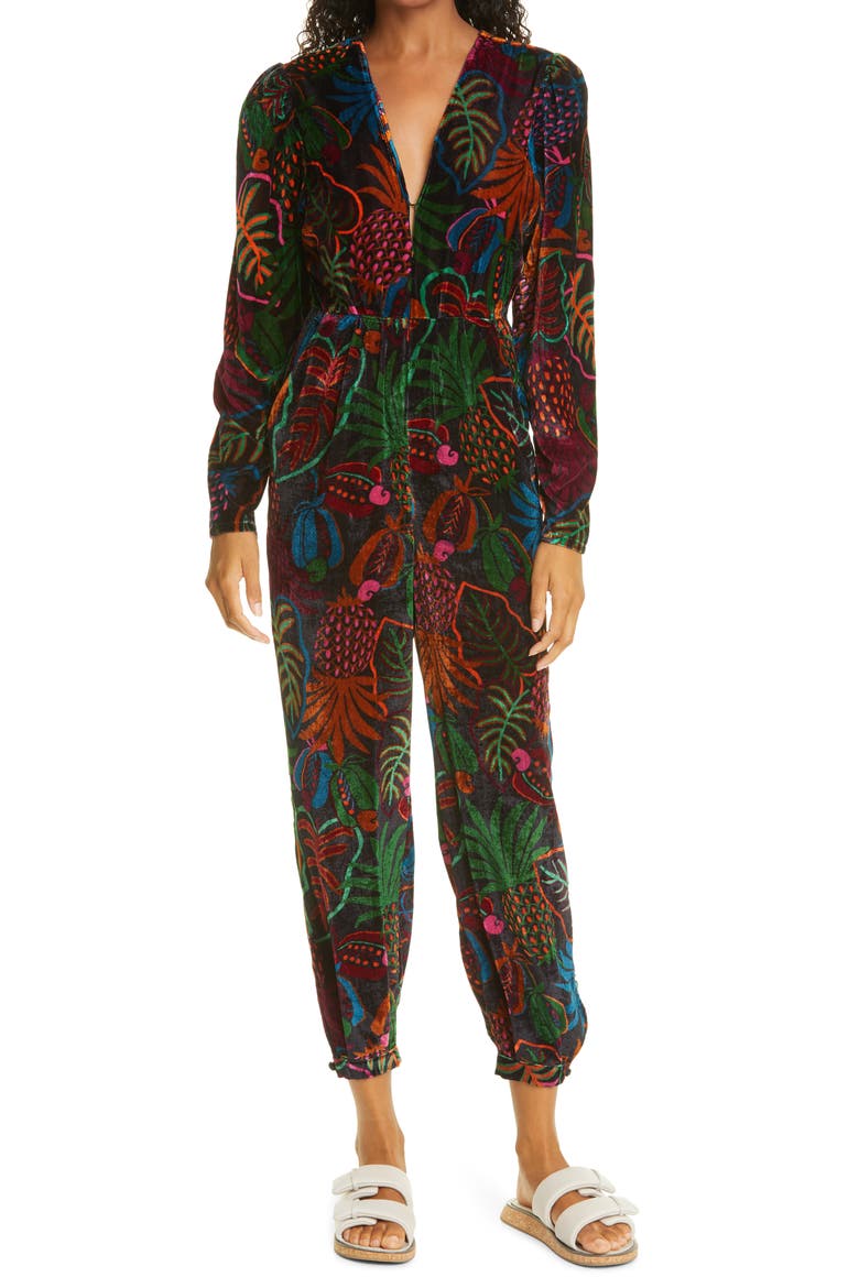 Fruits Dream Jumpsuit, Main, color, BLACK