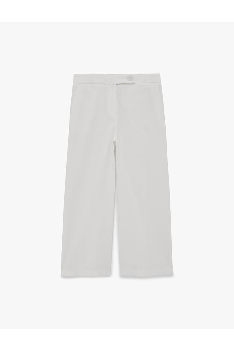 Mid Rise Linen Blend Wide Leg Trousers, Alternate, color, WHITE