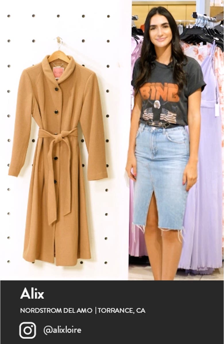 belted wool blend coat, sales video thumbnail