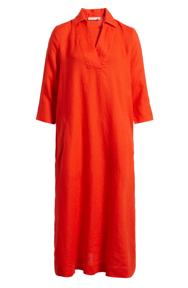 Masai Copenhagen Nikeeta Linen Midi Dress, Alternate, color, 