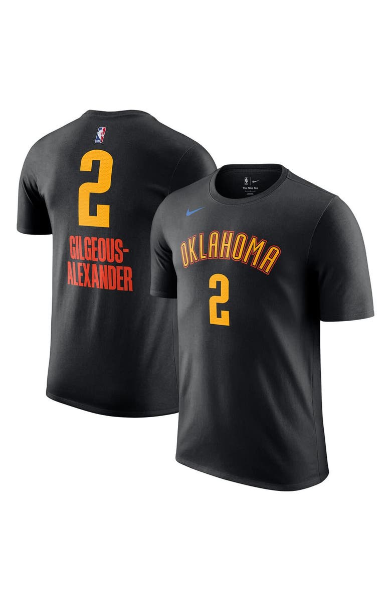 Nike Men's Nike Shai Gilgeous-Alexander Black Oklahoma City Thunder 2024/25 City Edition Name & Number T-Shirt, Main, color,