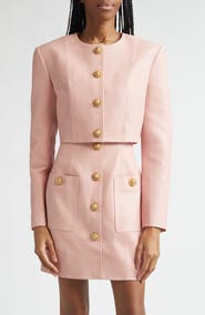 Balmain Crop Lambskin Jacket