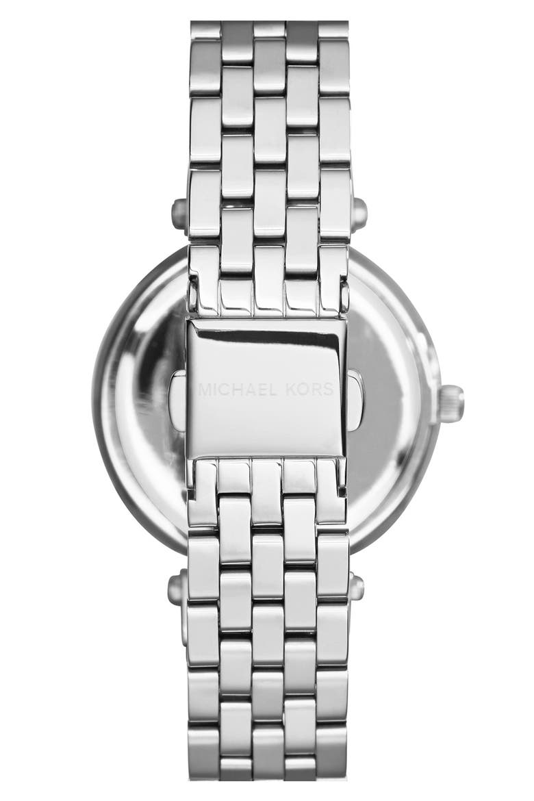 'Mini Darci' Round Bracelet Watch, 33mm, Alternate, color, SILVER