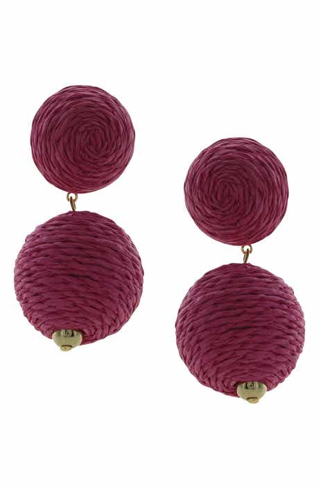 OLIVIA WELLES Gaby Raffia Drop Earrings