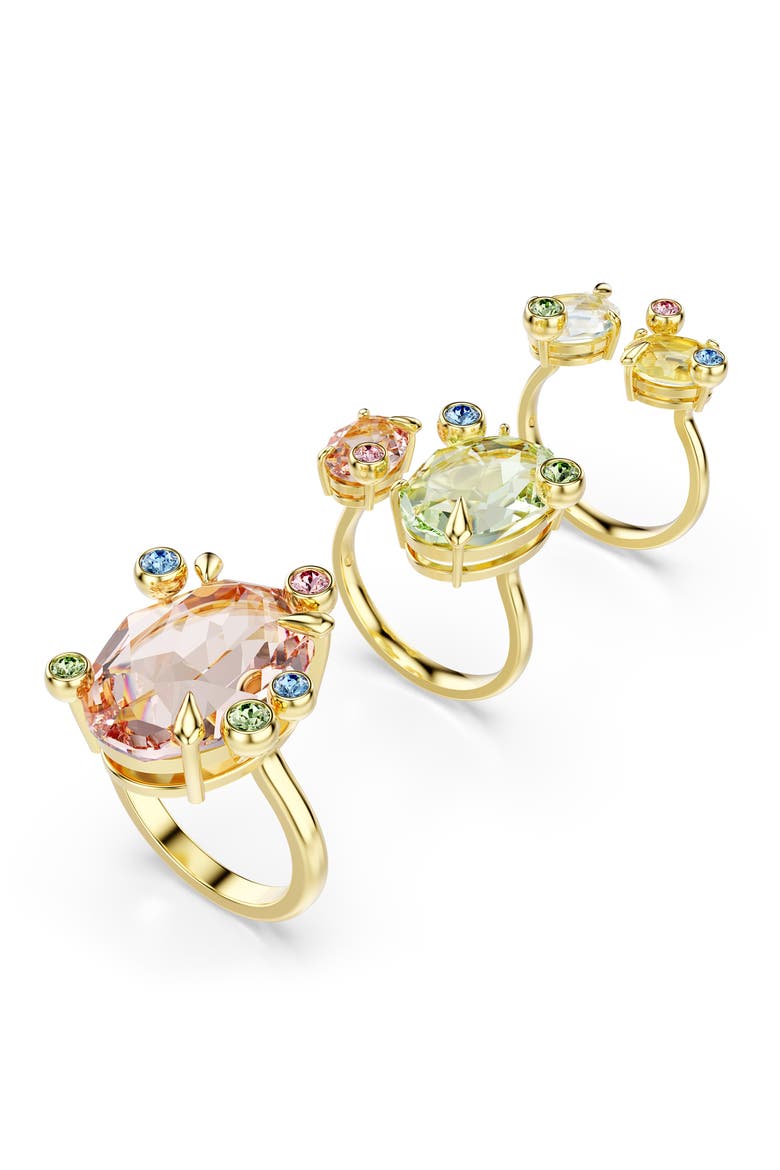 Gema Set of 3 Crystal Rings, Main, color, MULTICOLORED