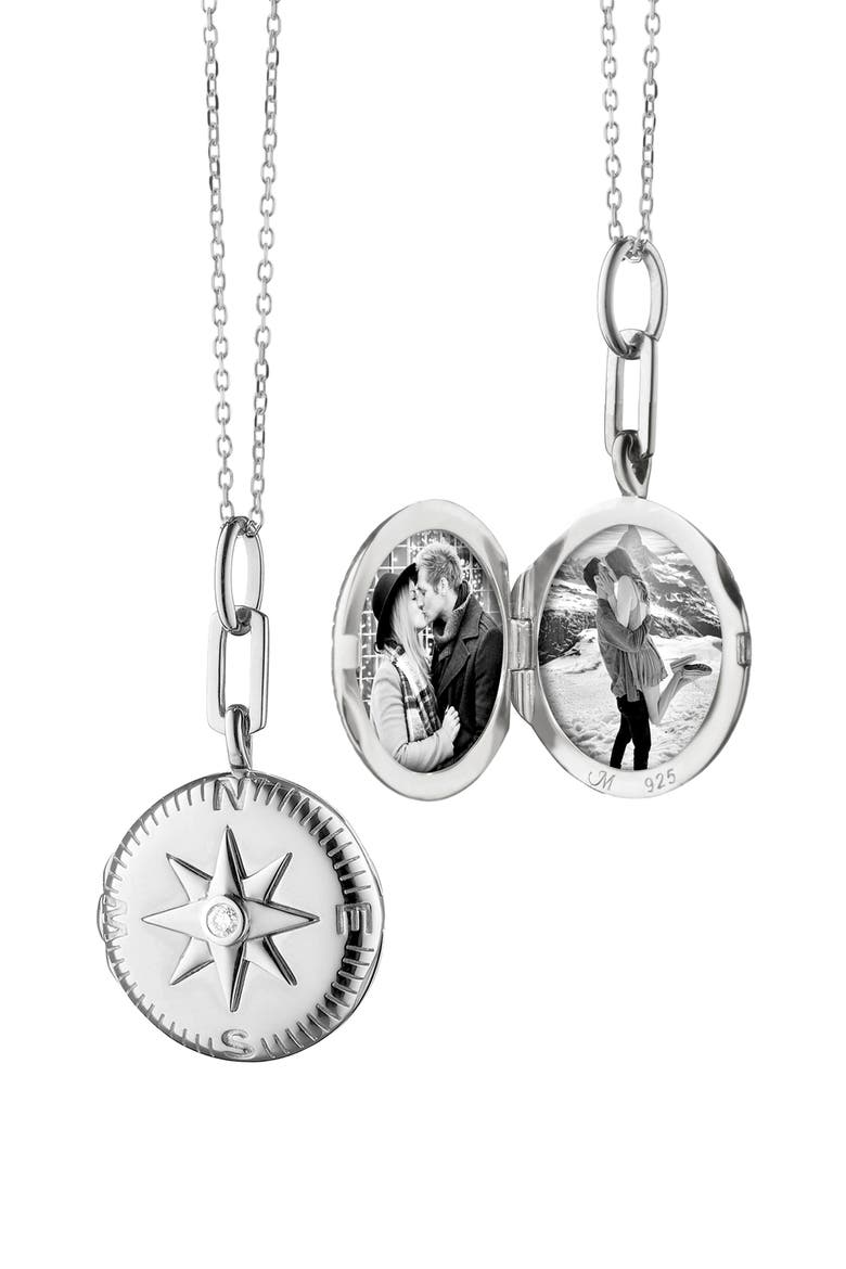 Travel Locket Sterling Silver Necklace, Alternate, color, STERLING SILVER