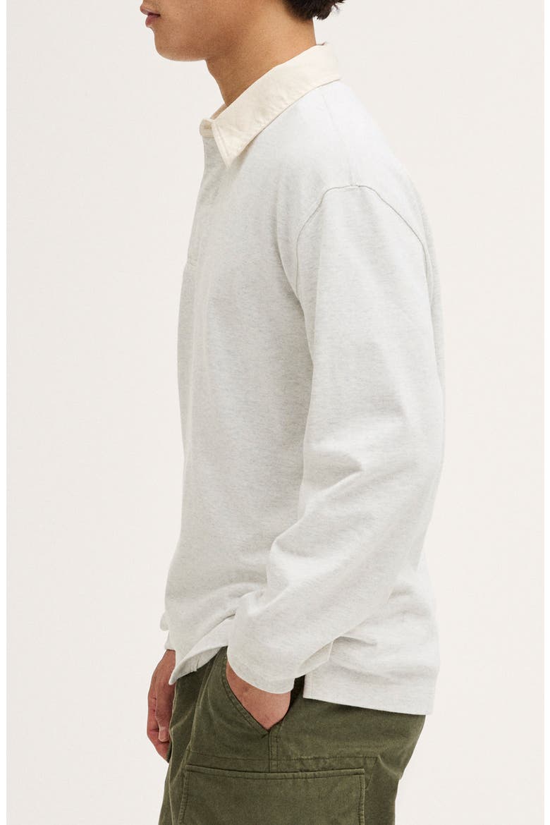 Long Sleeve Stripe Rugby Shirt, Alternate, color, LIGHT HEATHER GREY