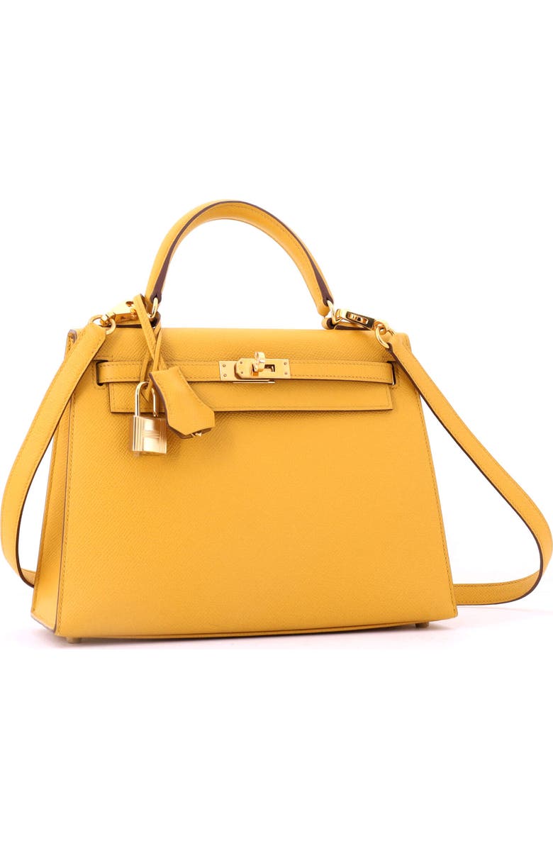 Pre-Owned Hermes Kelly Handbag Yellow Epsom with Gold Hardware 25, Alternate, color, Jaune Ambre