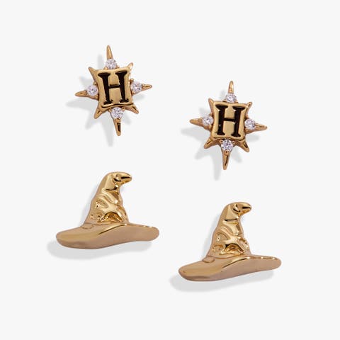 Harry Potter Hogwarts & Sorting Hat Earring set of 2