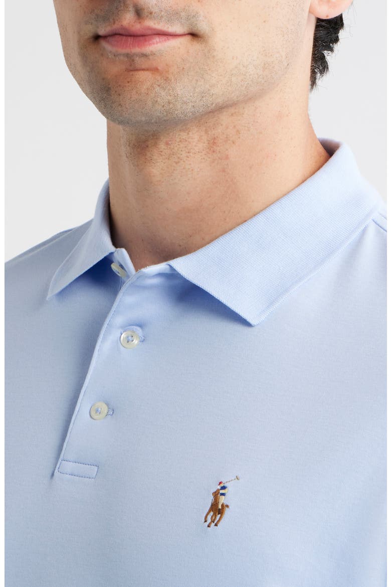 Classic Fit Soft Cotton Polo, Alternate, color, PEBBLE BLUE