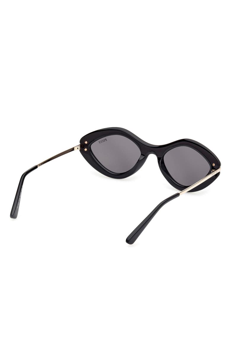 Emilio Pucci Geometric 54mm Sunglasses, Alternate, color, Shiny Black / Smoke