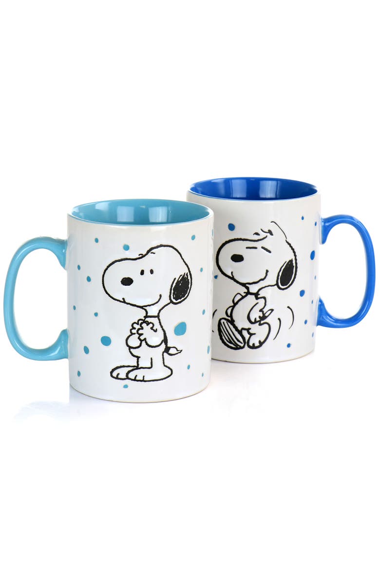 Freckled Joy 15oz Stoneware 4 Piece Mug Set, Alternate, color, White