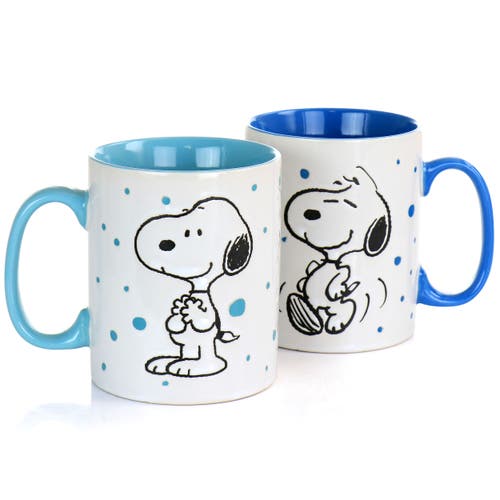Peanuts Freckled Joy 15oz Stoneware 4 Piece Mug Set In Multi