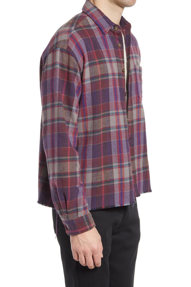 Hemi Oversize Plaid Shirt, Alternate, color, ELDERBERRY CHECK