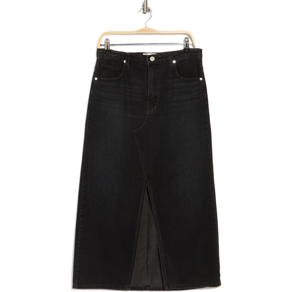 Frame The Angled Seam Midaxi Skirt In Inkwell