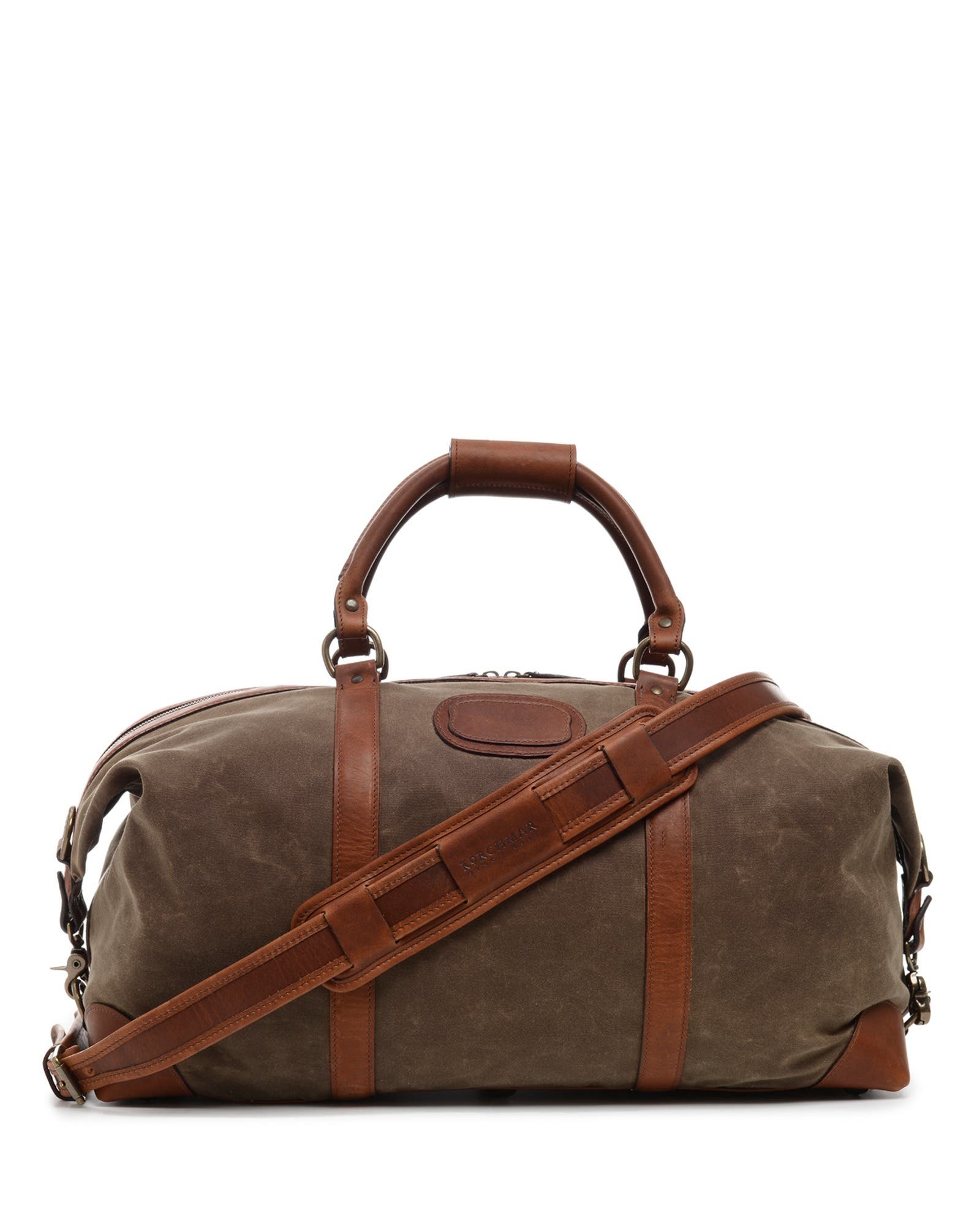 Twain 22" Waxed Canvas Weekender, Main, color, Olive