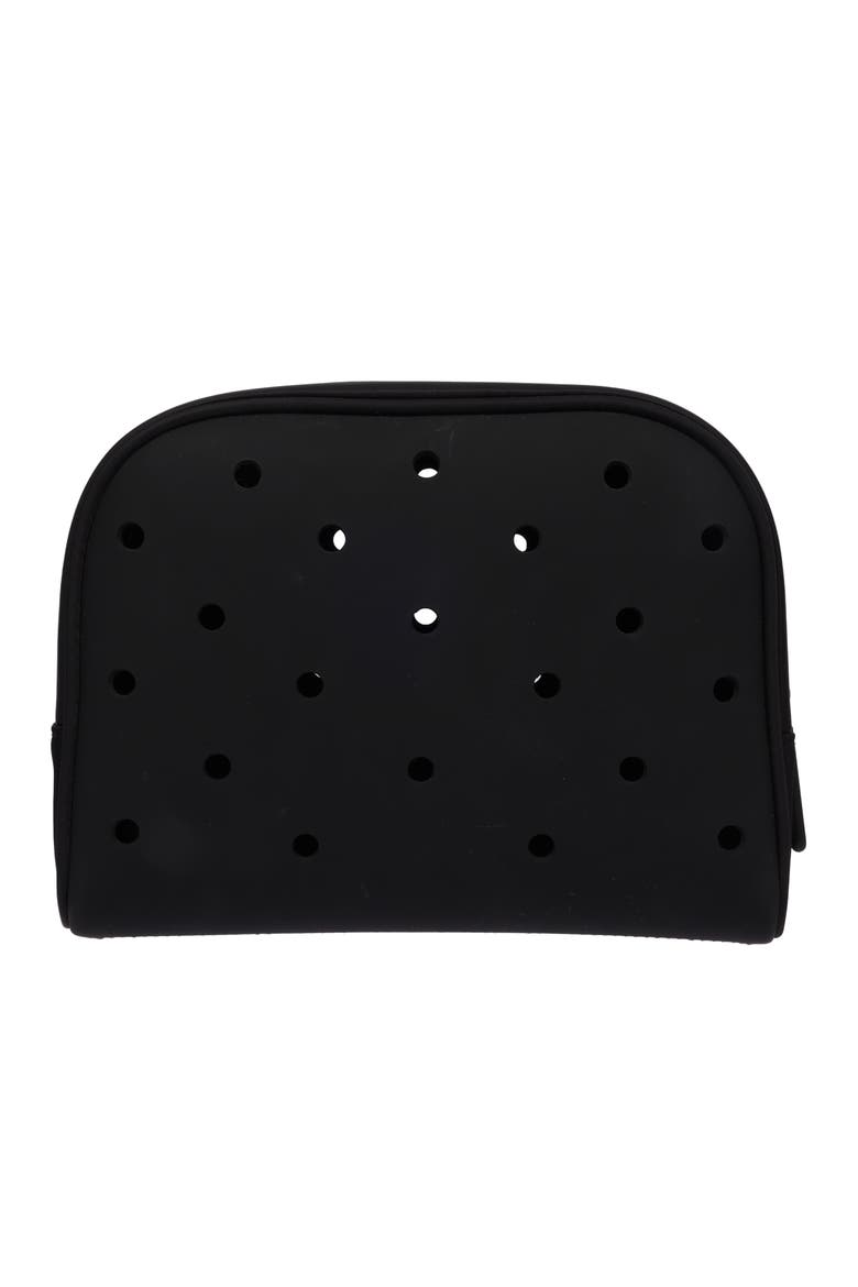 Classic Cosmetic Bag with Jibbitz-Compatible Panels, Alternate, color, BLACK