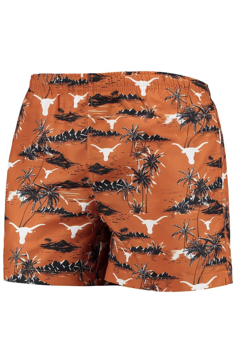 FOCO Men's FOCO Texas Orange Texas Longhorns Island Palm Swim Trunks, Alternate, color, 