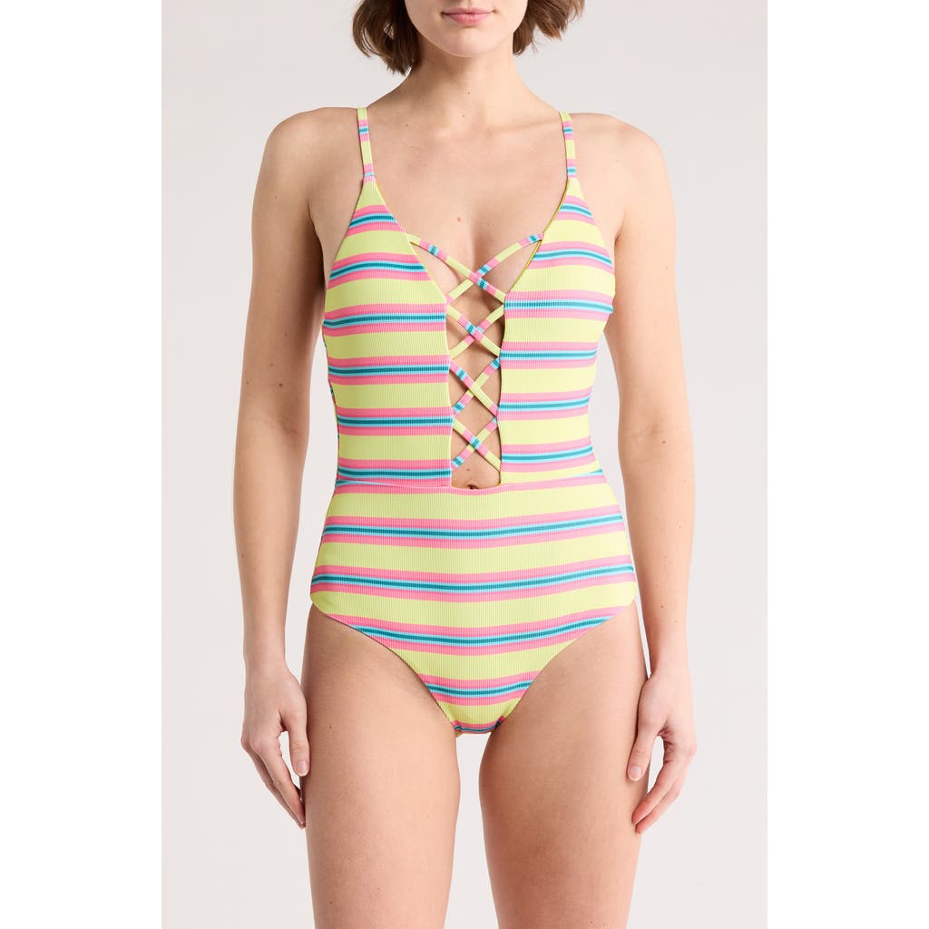 Dippin Daisys Bliss One-piece Swimsuit In Y2k Stripe