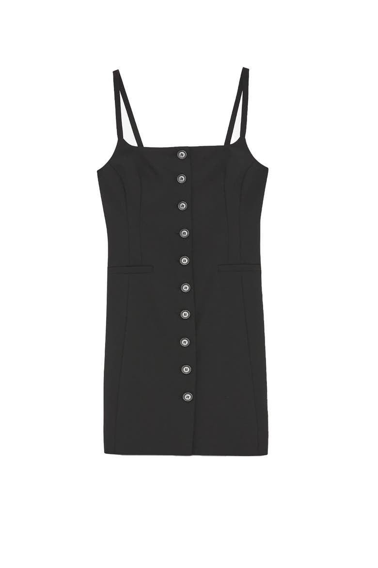 Short Dress With Buttons, Alternate, color, Black