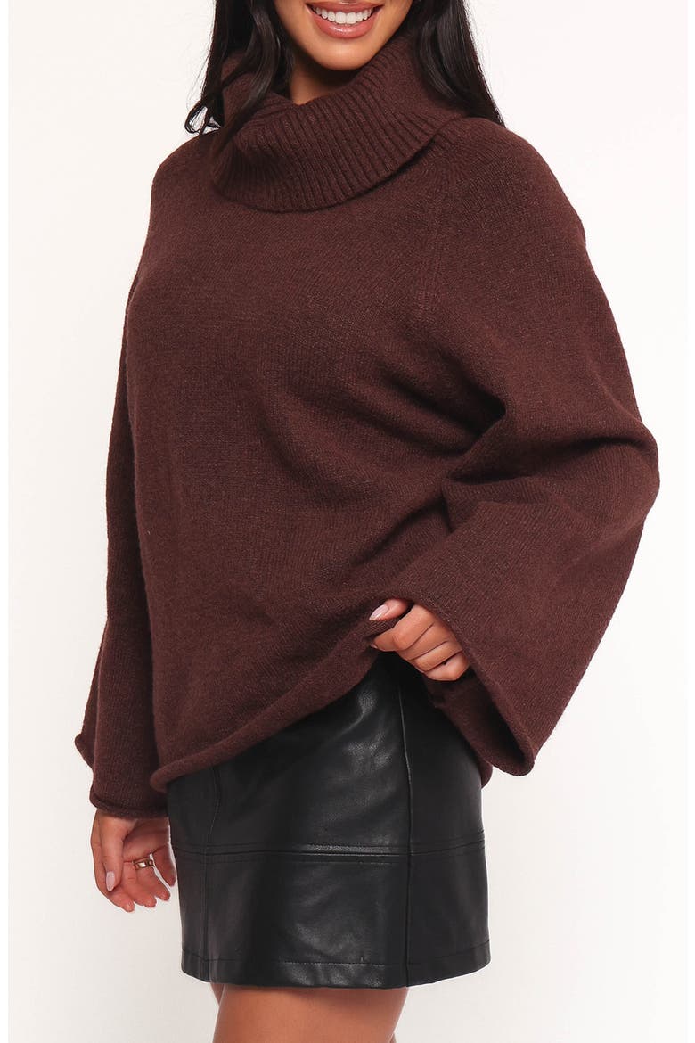 Bindy Oversize Turtleneck Sweater, Alternate, color, WINE