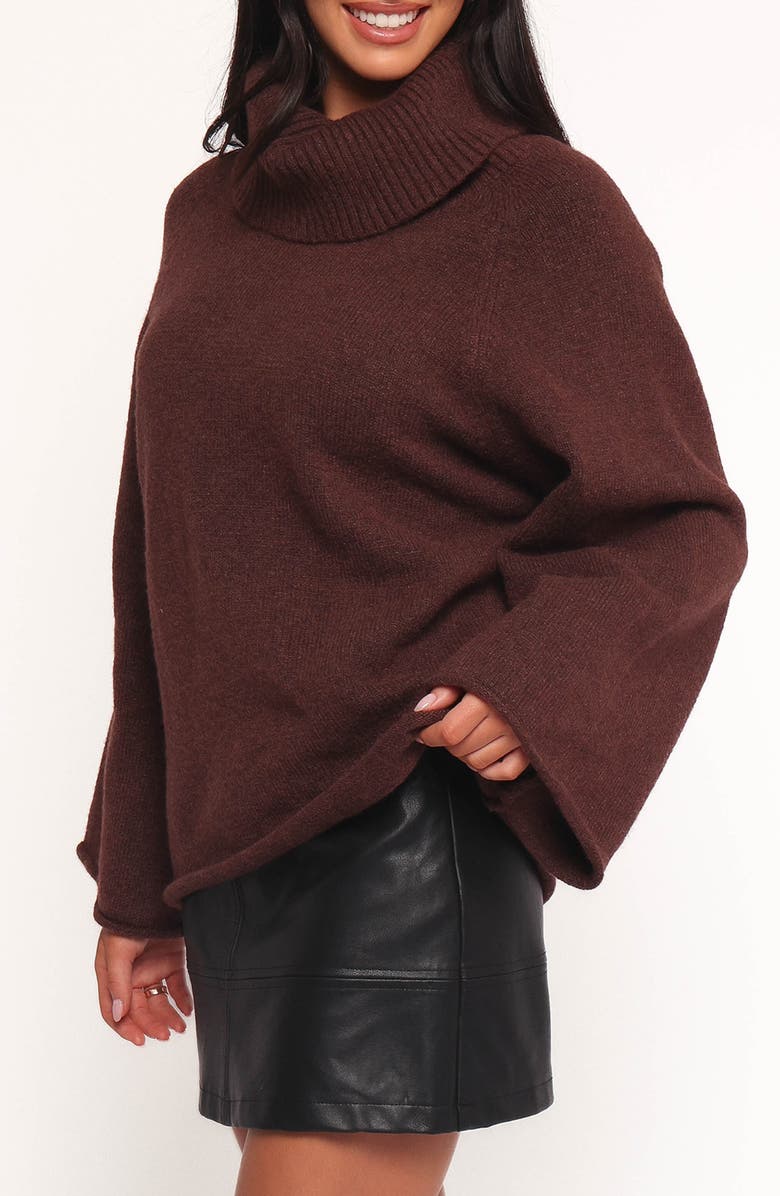 Petal & Pup Bindy Oversize Turtleneck Sweater, Alternate, color, Wine