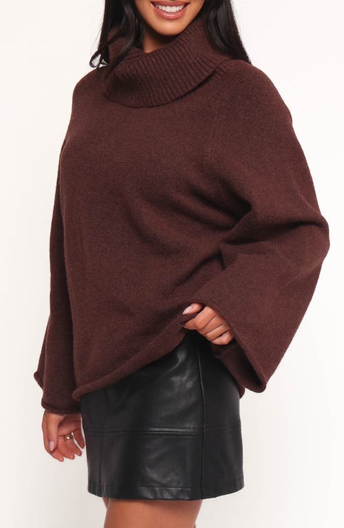 Petal And Pup Petal & Pup Bindy Oversize Turtleneck Sweater In Brown