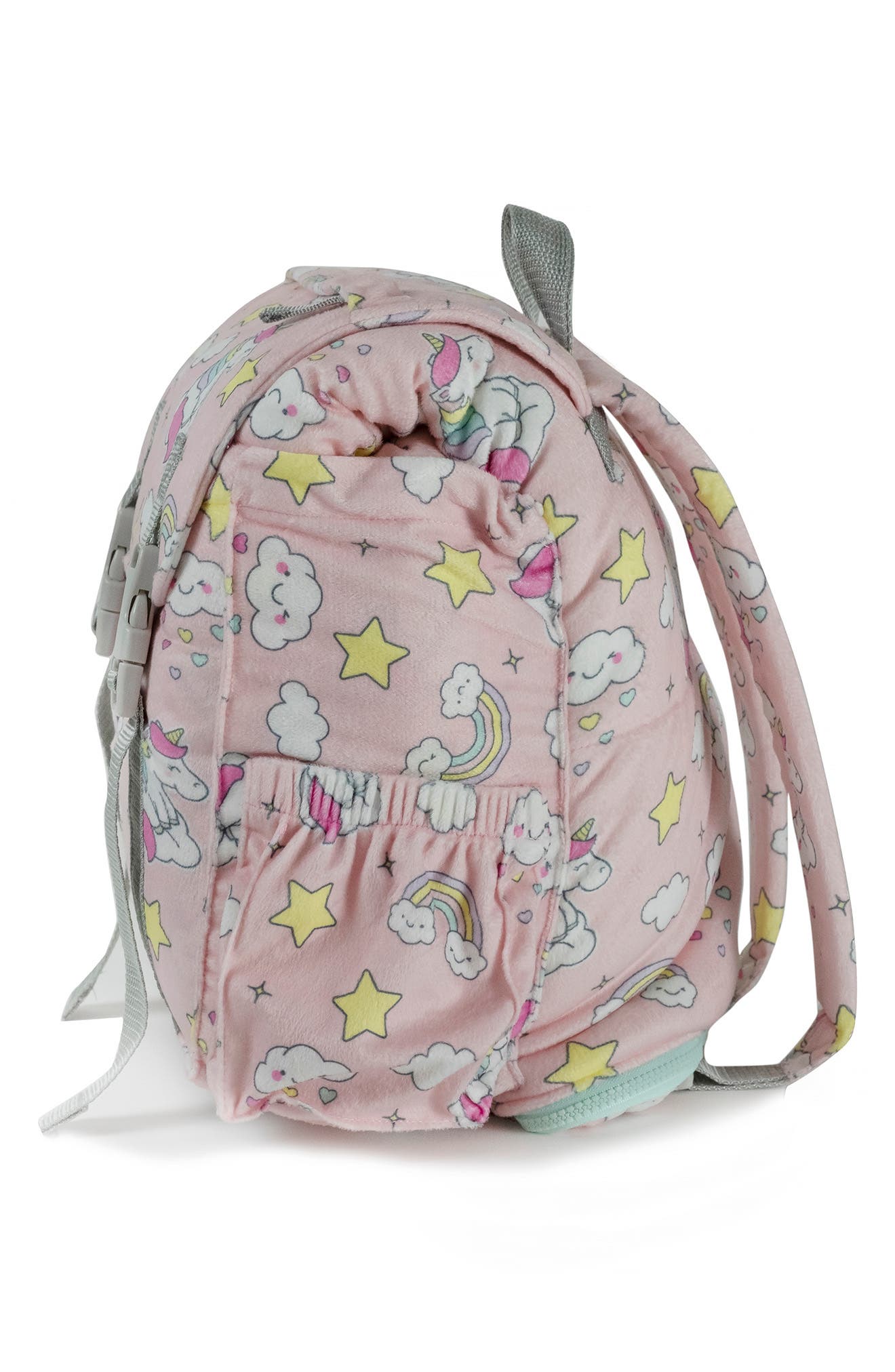 Kids' Sleep-n-Pack Unicorn Print Sleeping Bag Backpack, Alternate, color, UNICORN DOODLE MULTI-PRINT
