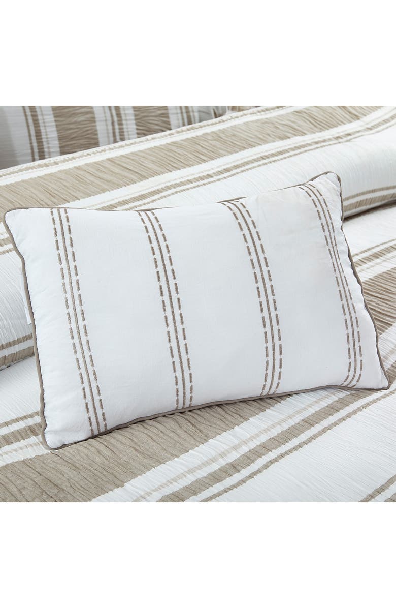 Modern Threads Jacquard Microfiber 5-Piece Comforter Set, Alternate, color, White/ Taupe