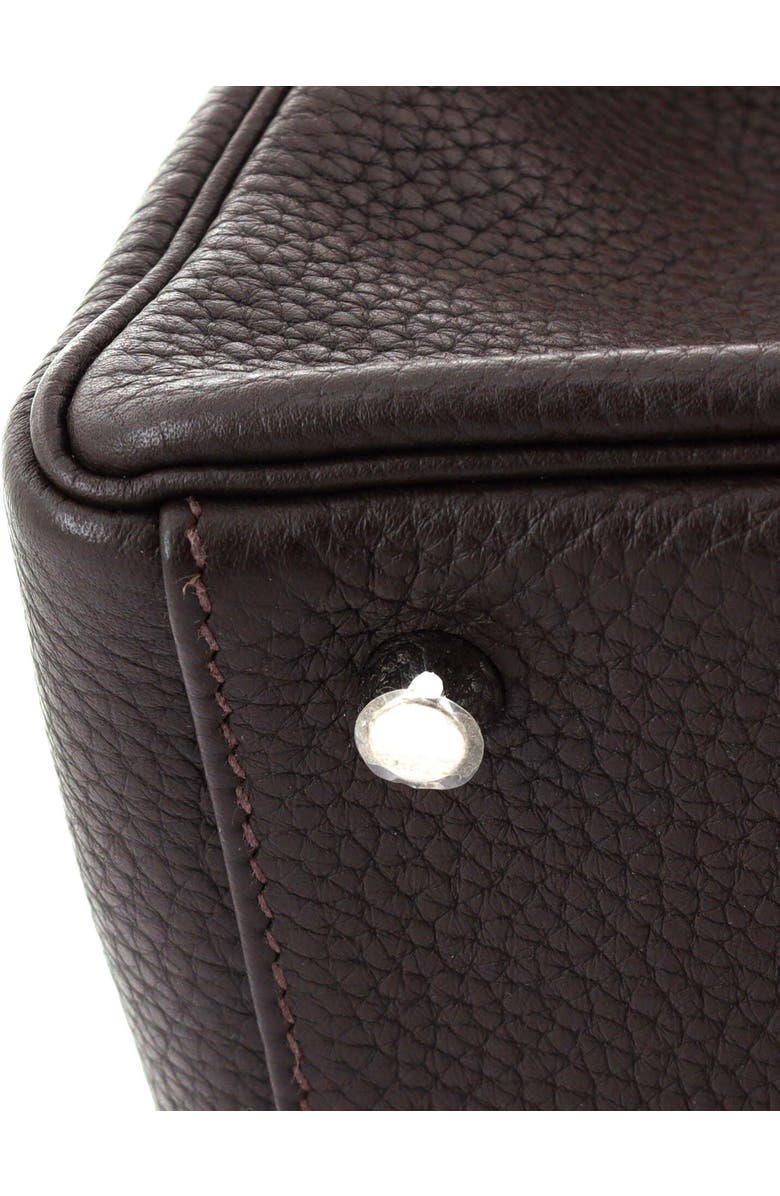 Pre-Owned Hermes Kelly Handbag Brown Clemence with Palladium Hardware 32, Alternate, color,