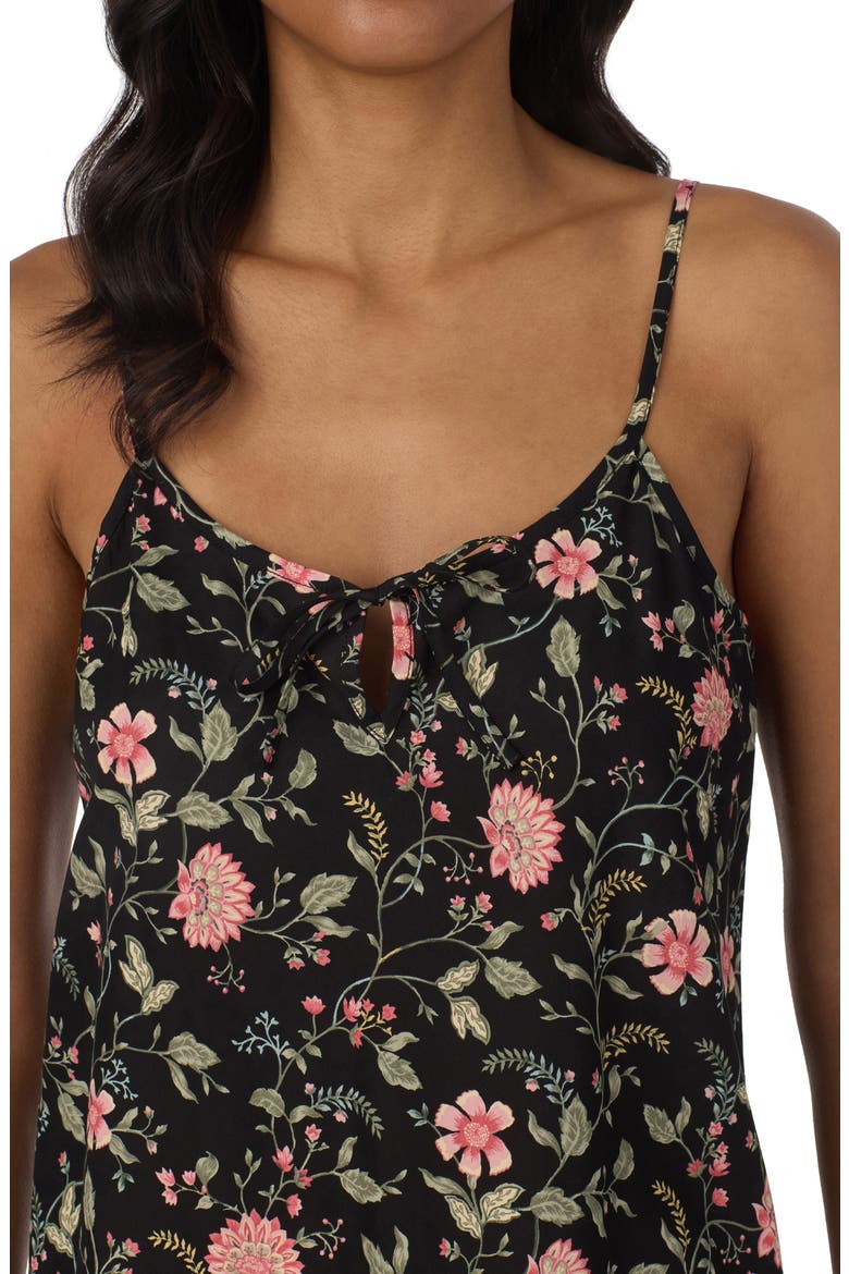 Print Sleeveless Nightgown, Alternate, color, BLACK GRID FLOWER