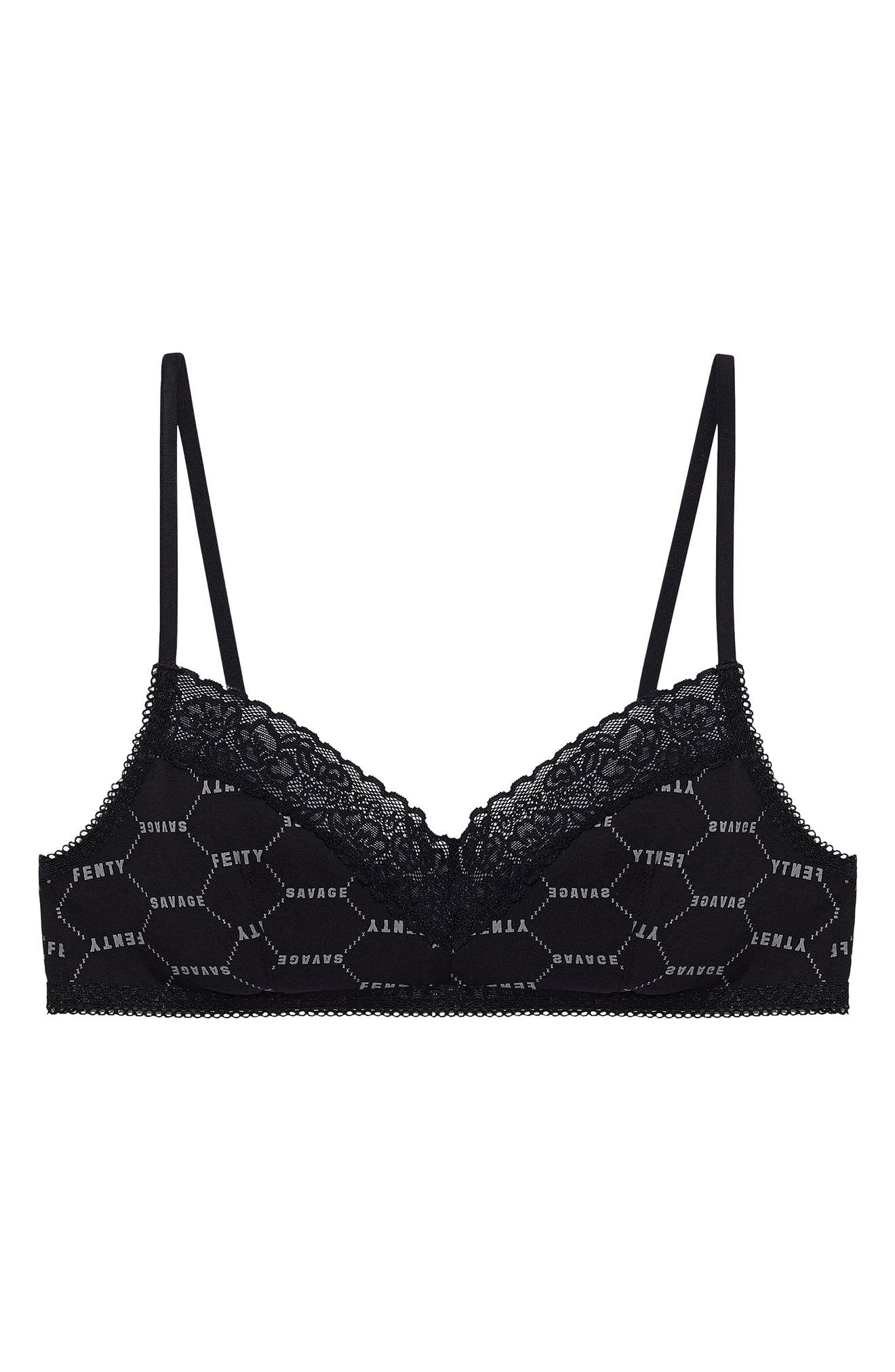 SAVAGE X FENTY Stretch Cotton Essentials Lace Trim Bralette