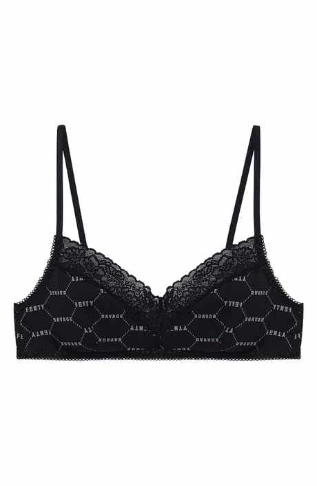 SAVAGE X FENTY Stretch Cotton Essentials Lace Trim Bralette