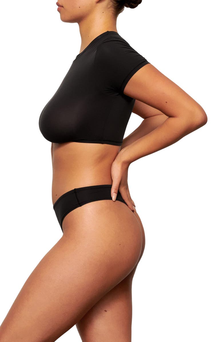 SKIMS Fits Everybody Picot Super Cropped T-Shirt, Alternate, color, 