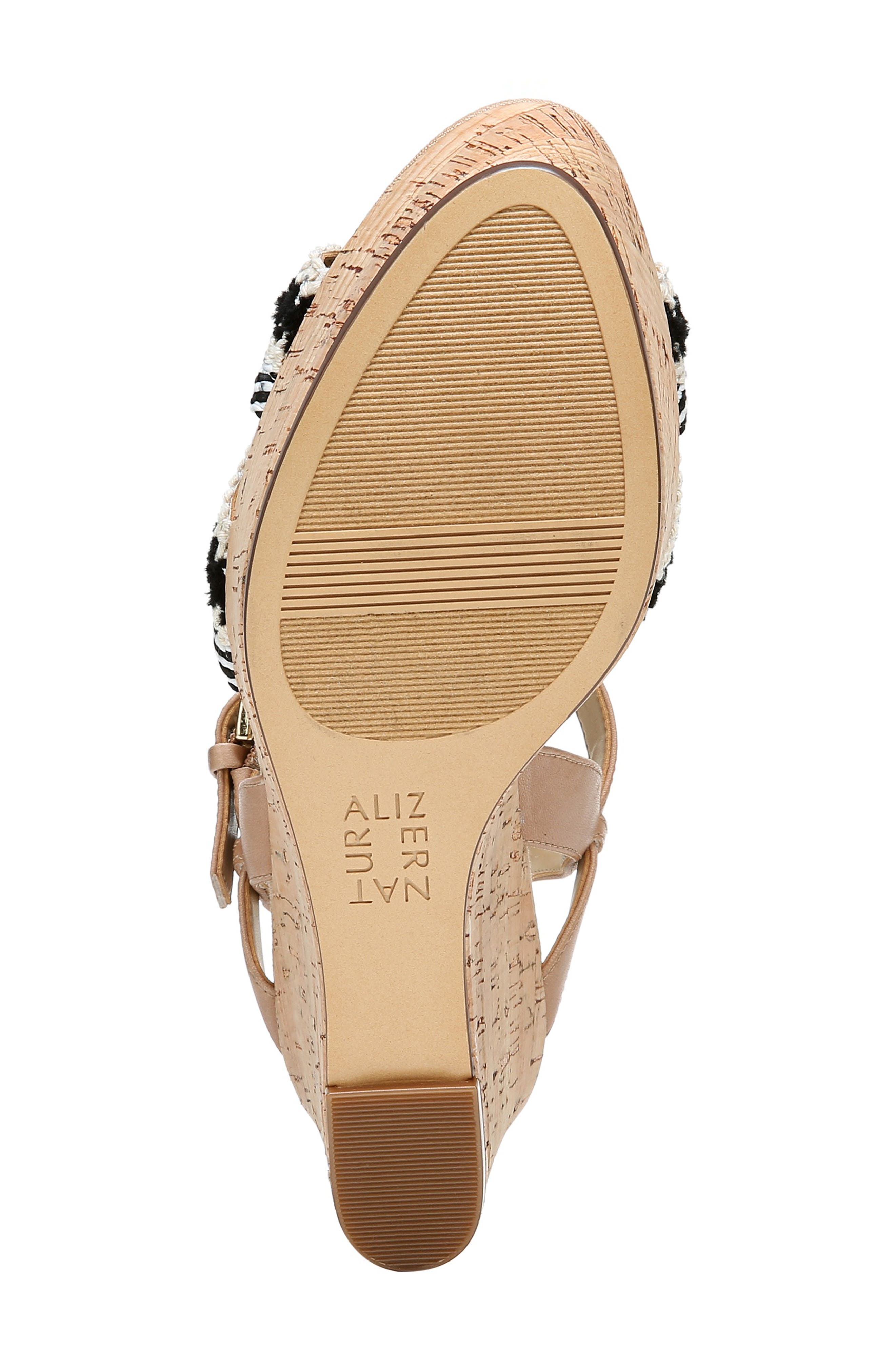 Zia Platform Wedge Sandal, Alternate, color, BLACK/ WHITE