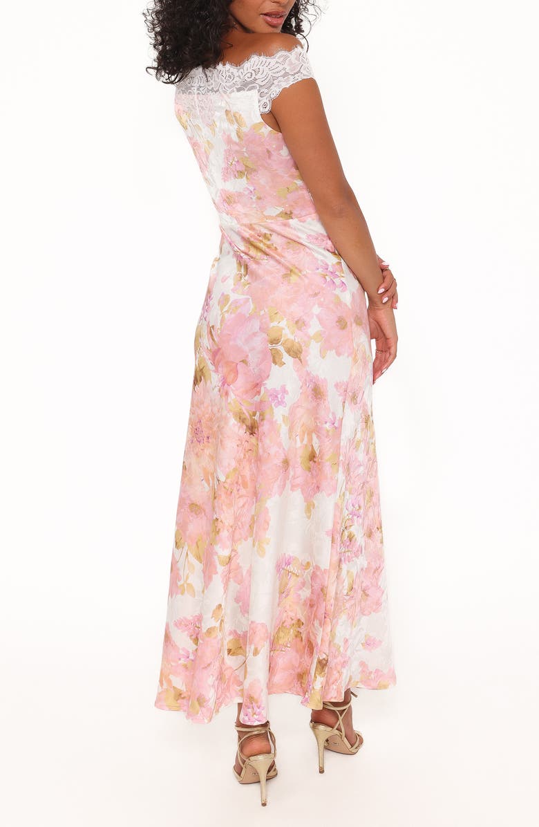 Petal & Pup Voss Lace Off the Shoulder Maxi Dress, Alternate, color, Pink Floral