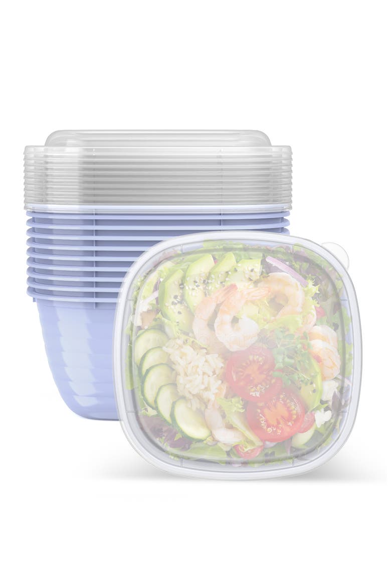 Prep Single Compartment Food Container - Set of 20, Alternate, color, PERIWINKLE