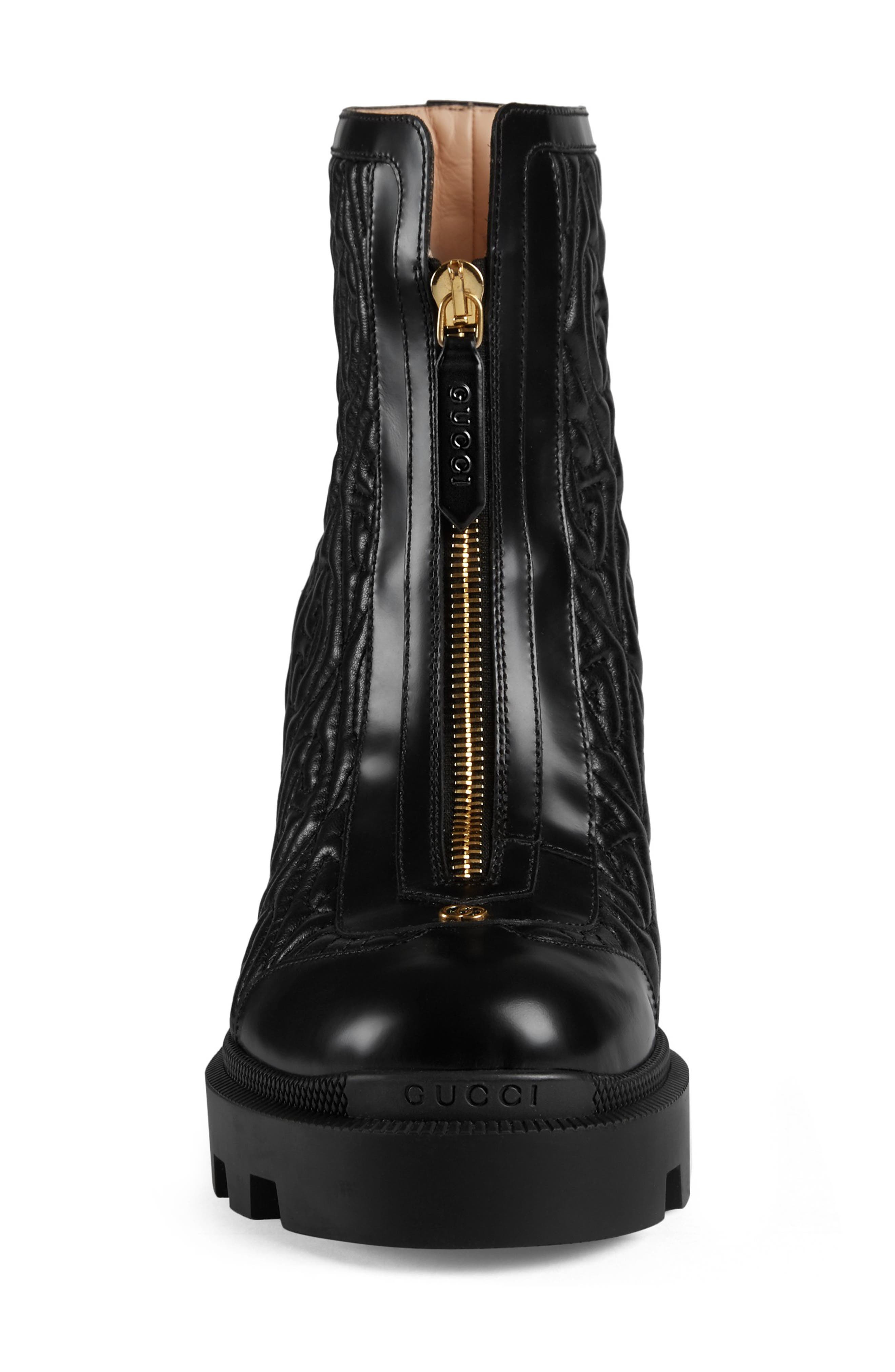 Gucci Trip G Rhombus Quilted Combat Boot, Alternate, color, 