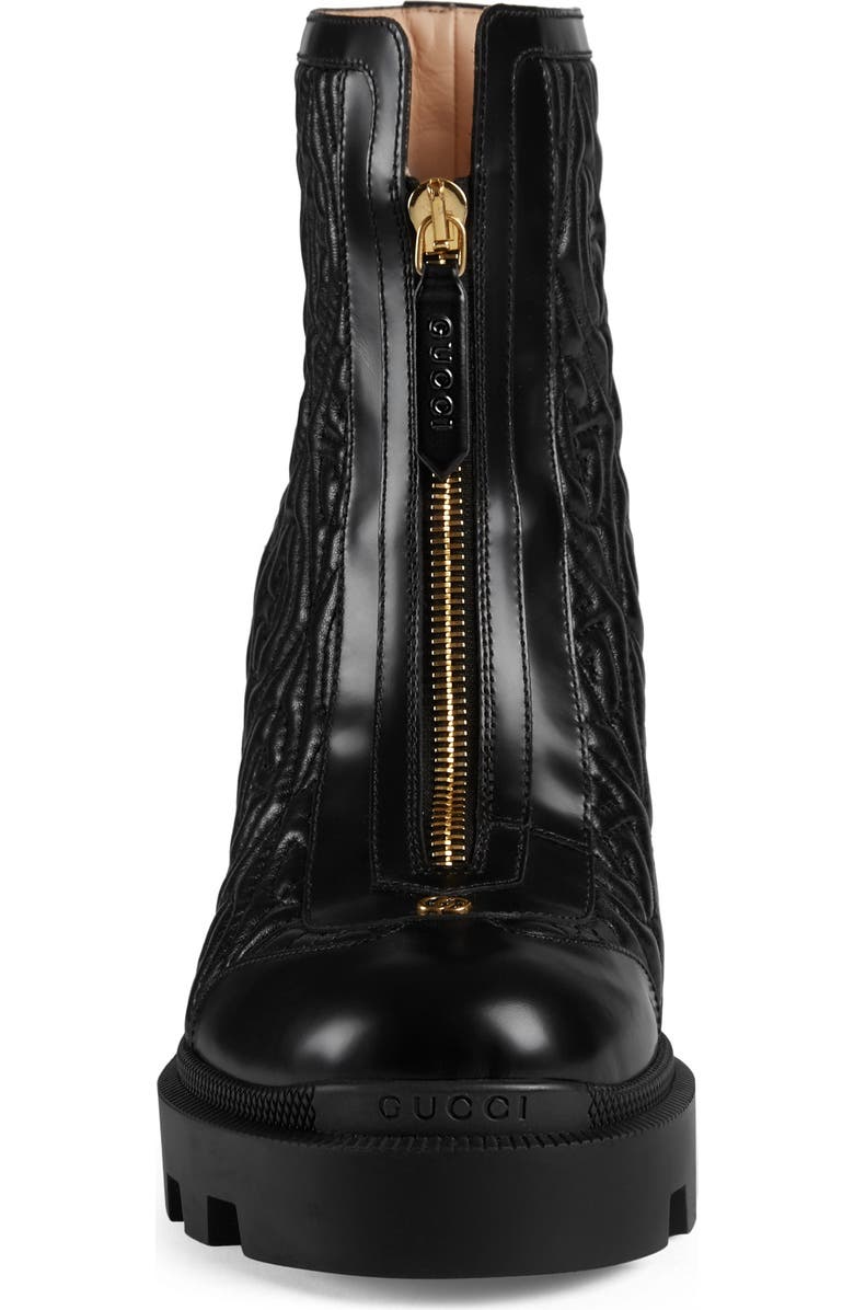 Gucci Trip G Rhombus Quilted Combat Boot, Alternate, color,