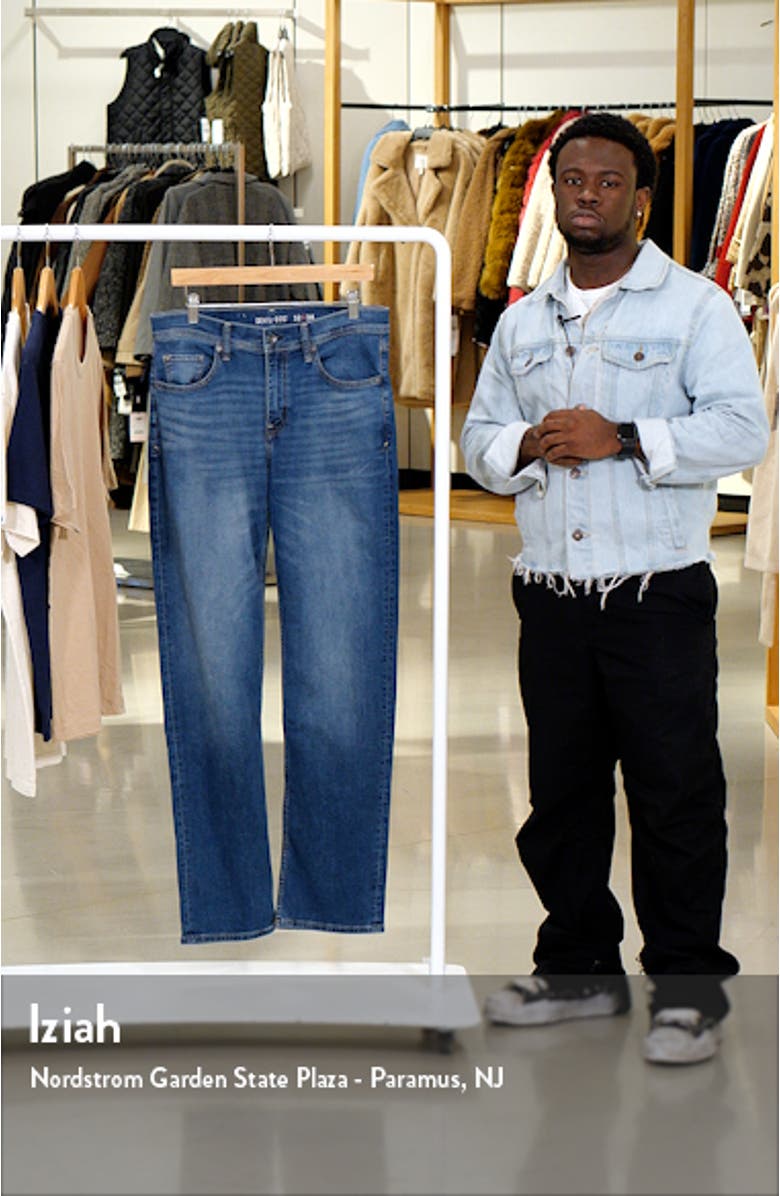 Relaxed Straight Leg Stretch Jeans, sales video thumbnail