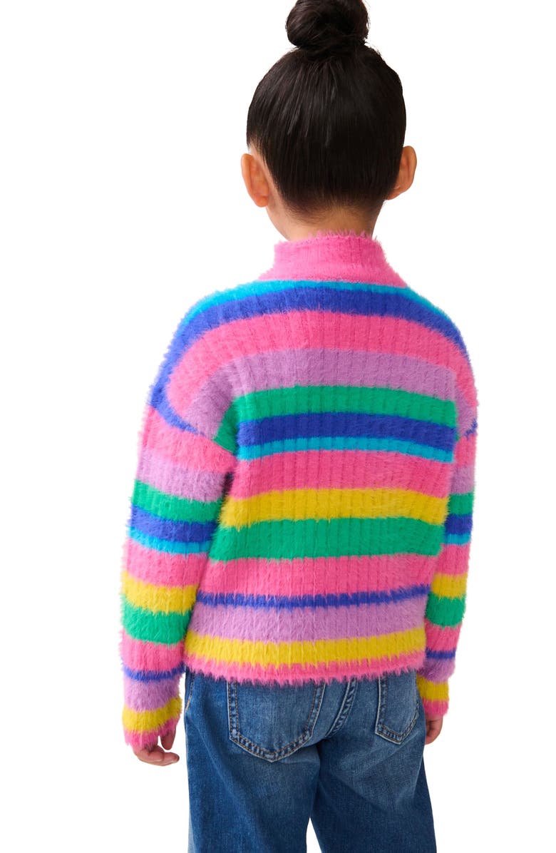 NEXT Kids' Rainbow Stripe Mock Neck Sweater, Alternate, color, 